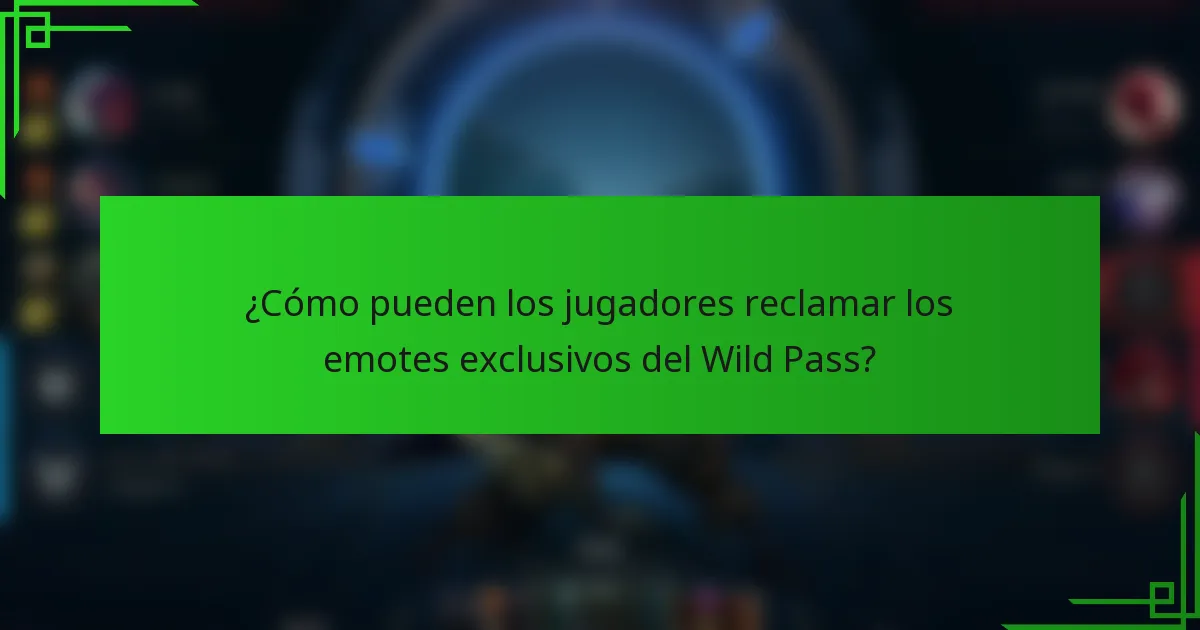 ¿Cómo pueden los jugadores reclamar los emotes exclusivos del Wild Pass?